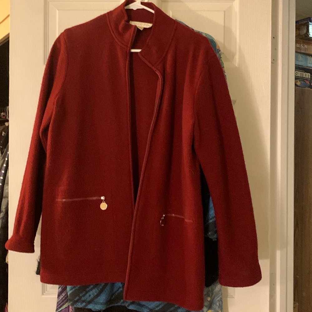 Doncaster Wine Wool Blazer Medium
